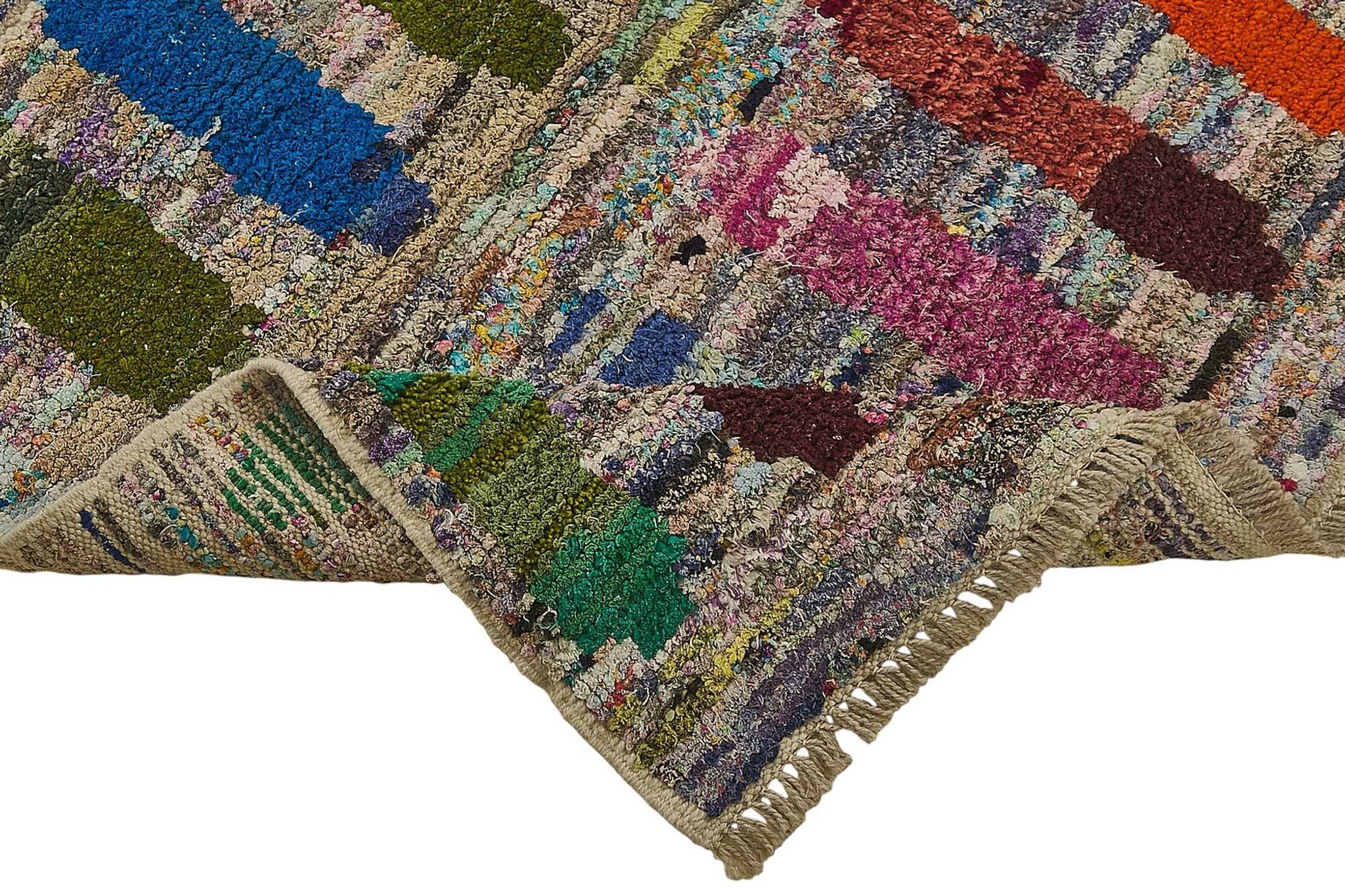 Tapis boho recyclé turc fait main 94 cm x 275 cm