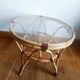 Table basse en rotin vintage 1970