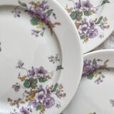 4 assiettes à dessert en porcelaine décor de fleurs Bernardaud Limoges