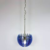 Vintage blue Murano pendant lamp by Veca