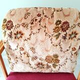 Vintage solid wood armchair and footstool