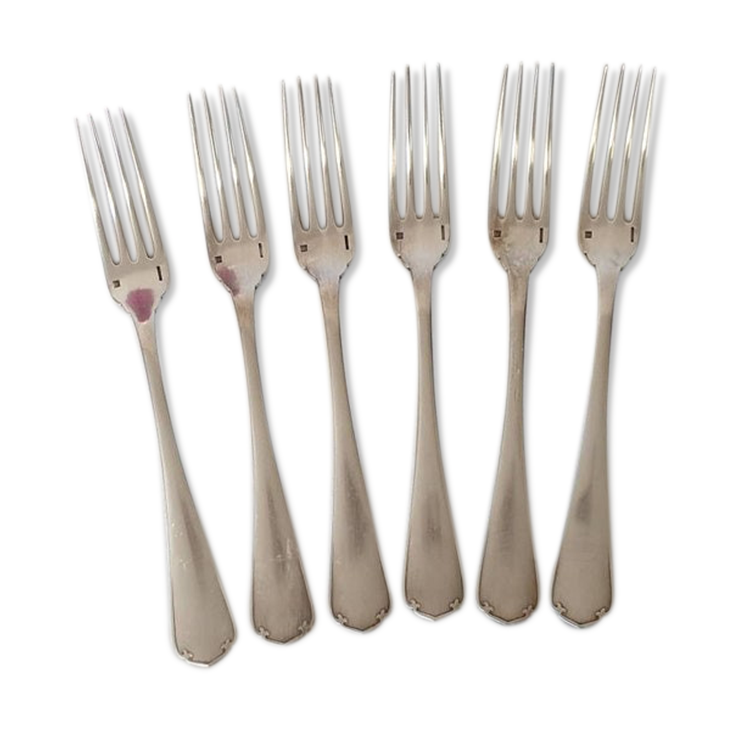 Large Antique Christofle Forks X6 in silver metal