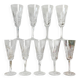 9 cut crystal flutes French
