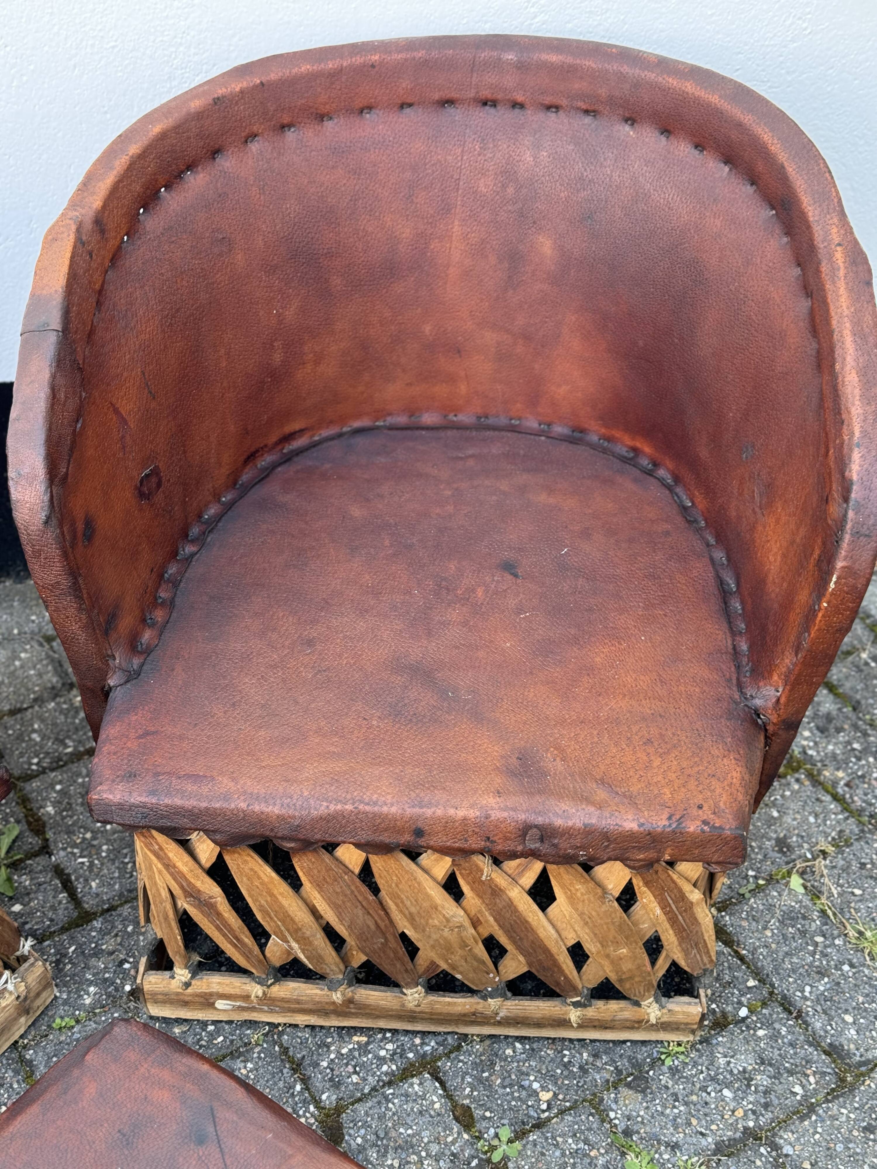 Vintage Mexican Equipale chairs and table