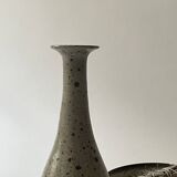 Pear-shaped vase in pyrite stoneware, La borne France 1950