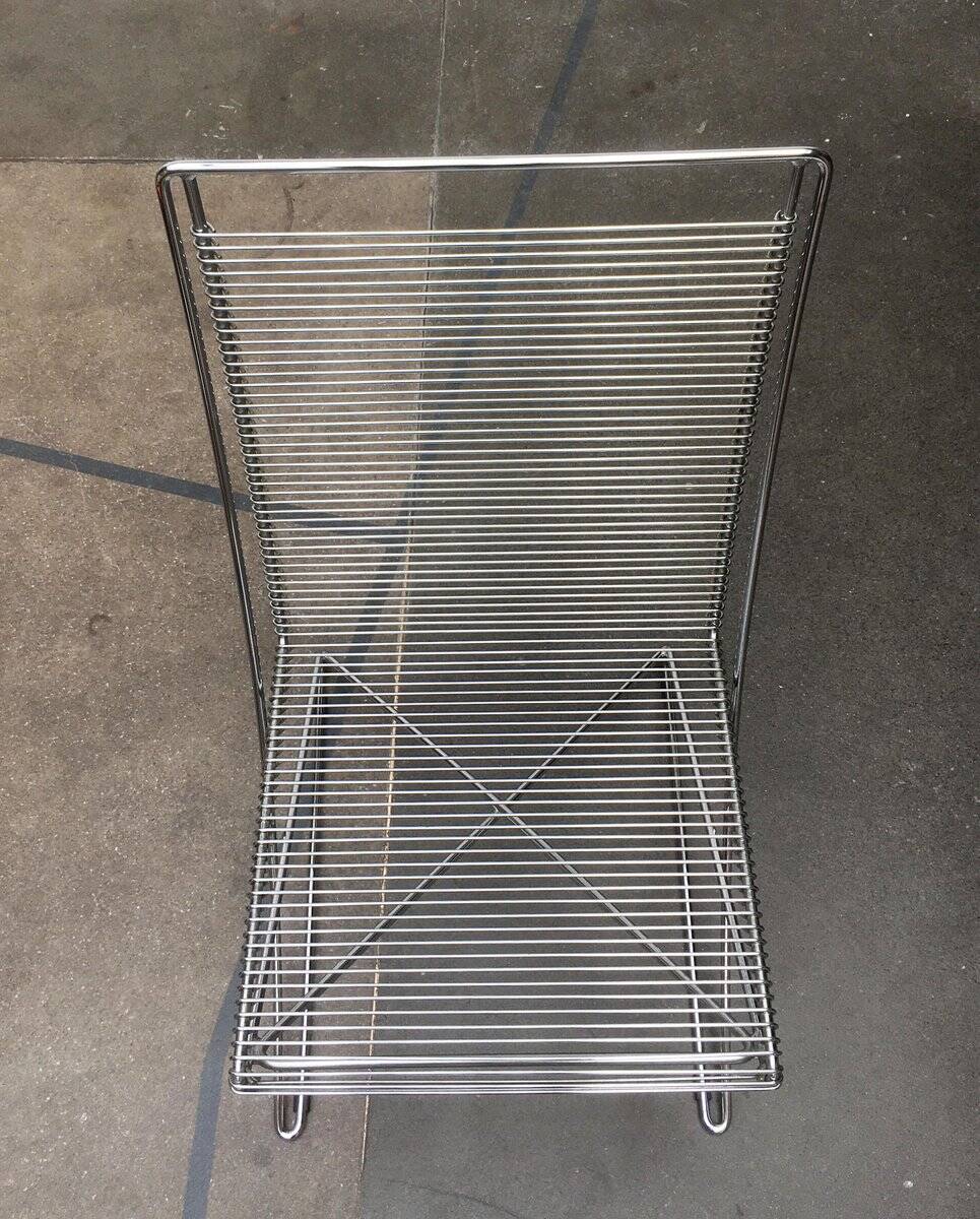 Vintage German Kreuzschwinger lounge chair by Till Behrens for Meyer Stahlmöbel, 1980s.