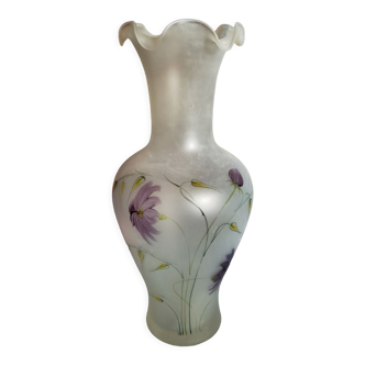 Hand-painted glass vase