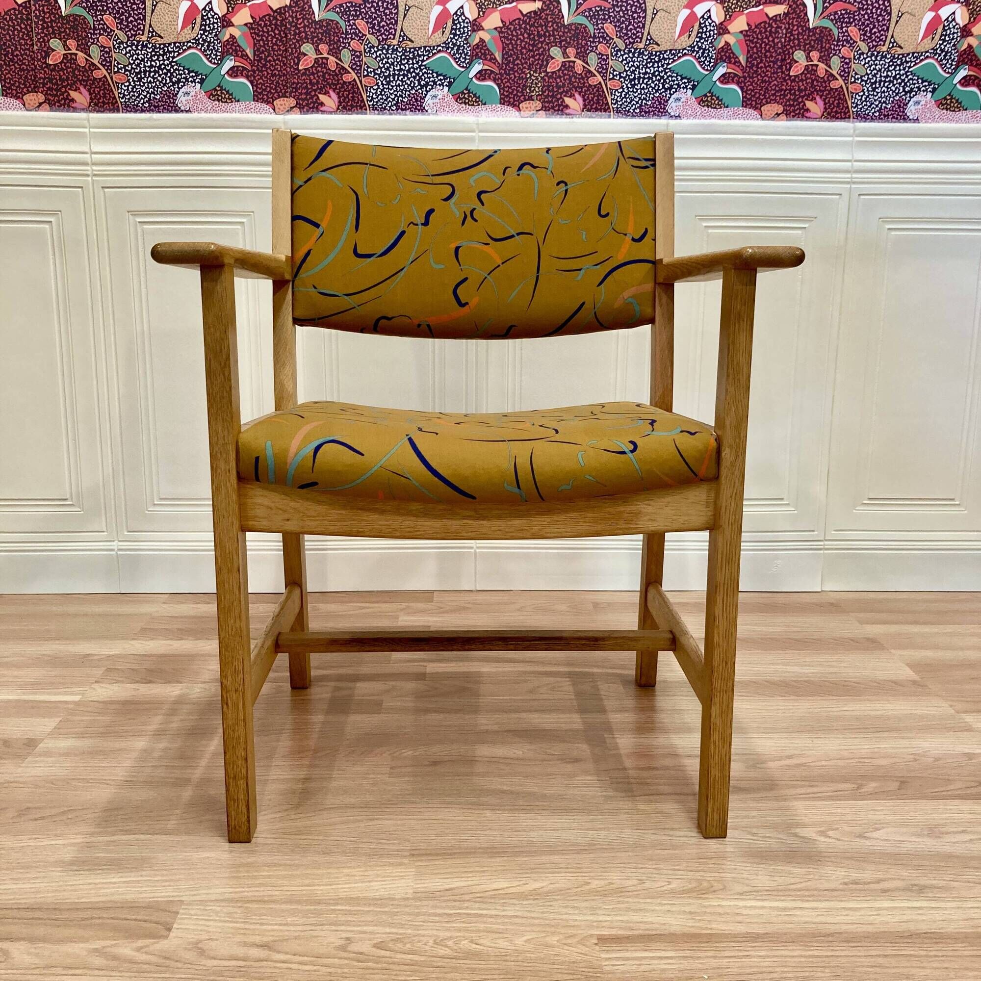 Set of 6 armchairs stamped Hans Wegner "Scandinavian design" 1960.