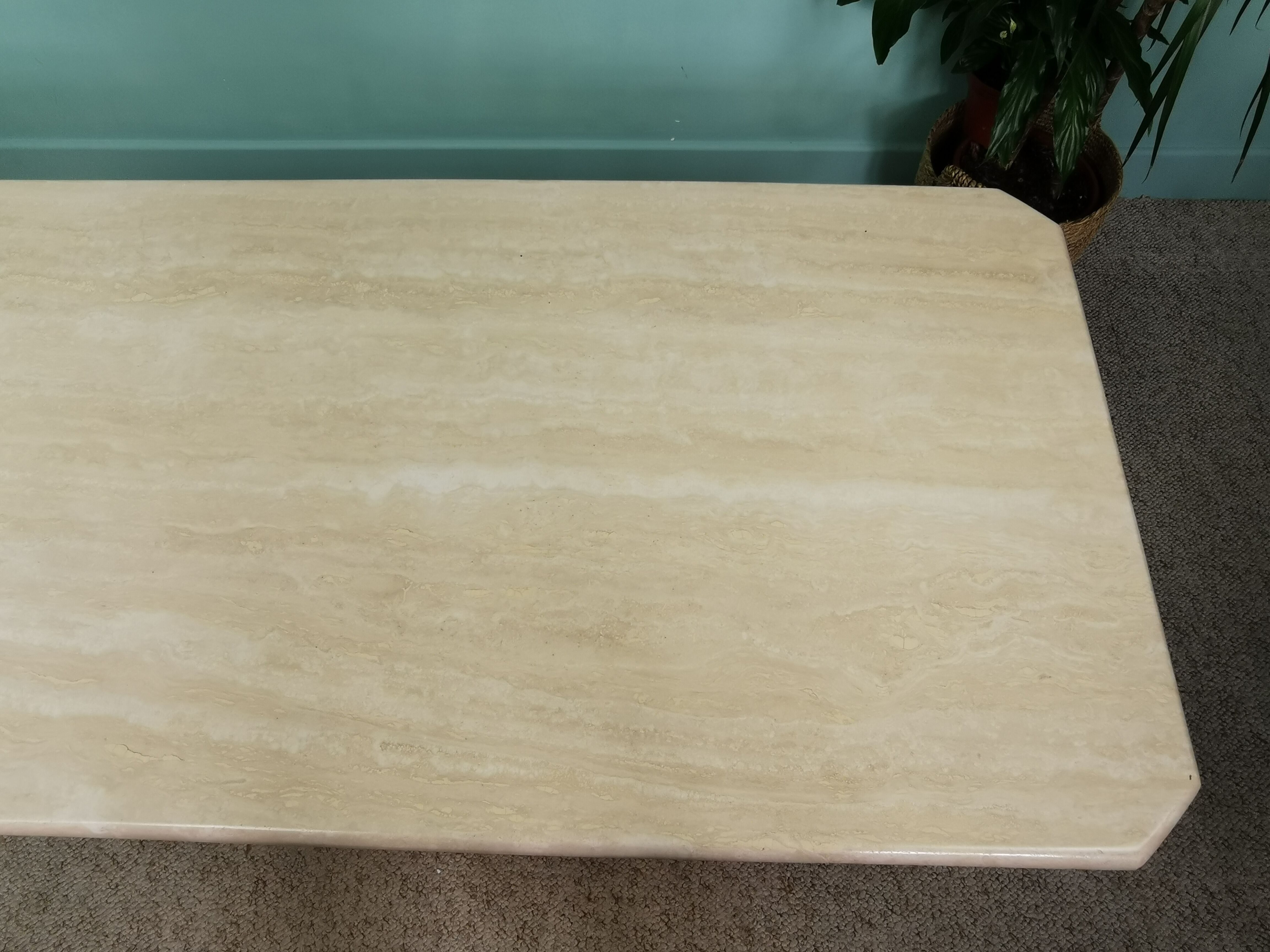 80's travertine coffee table