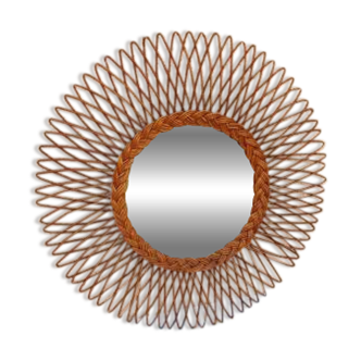 Vintage wicker mirror