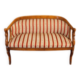 Blond mahogany sofa XXth décor gooseneck with butts