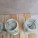 Set of 4 vintage onyx stemmed glasses