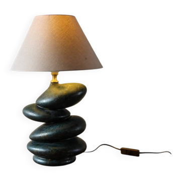 Ceramic pebble lamp by François Chatain