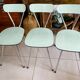 Set of 3 green Formica chairs
