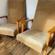Pair of Manucere armchairs with vintage compass legs