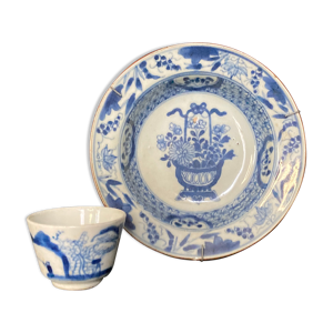 Chine, ensemble assiette - porcelaine