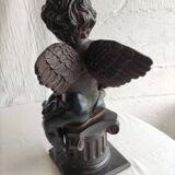 Patinated plaster sculpture - cherub