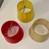 Set of 3 vintage celluloid clip-on lampshades