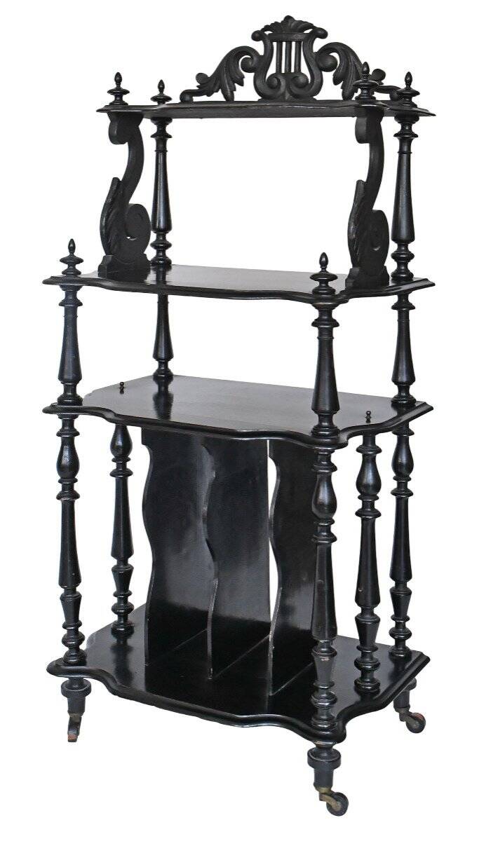 Music cabinet or sheet music cabinet in the Napoléon III style