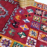 Handmade red Moroccan Berber rug