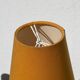 Lampe boule en bois tourné jaune 1980