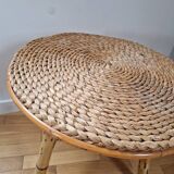 Rattan and rope coffee table