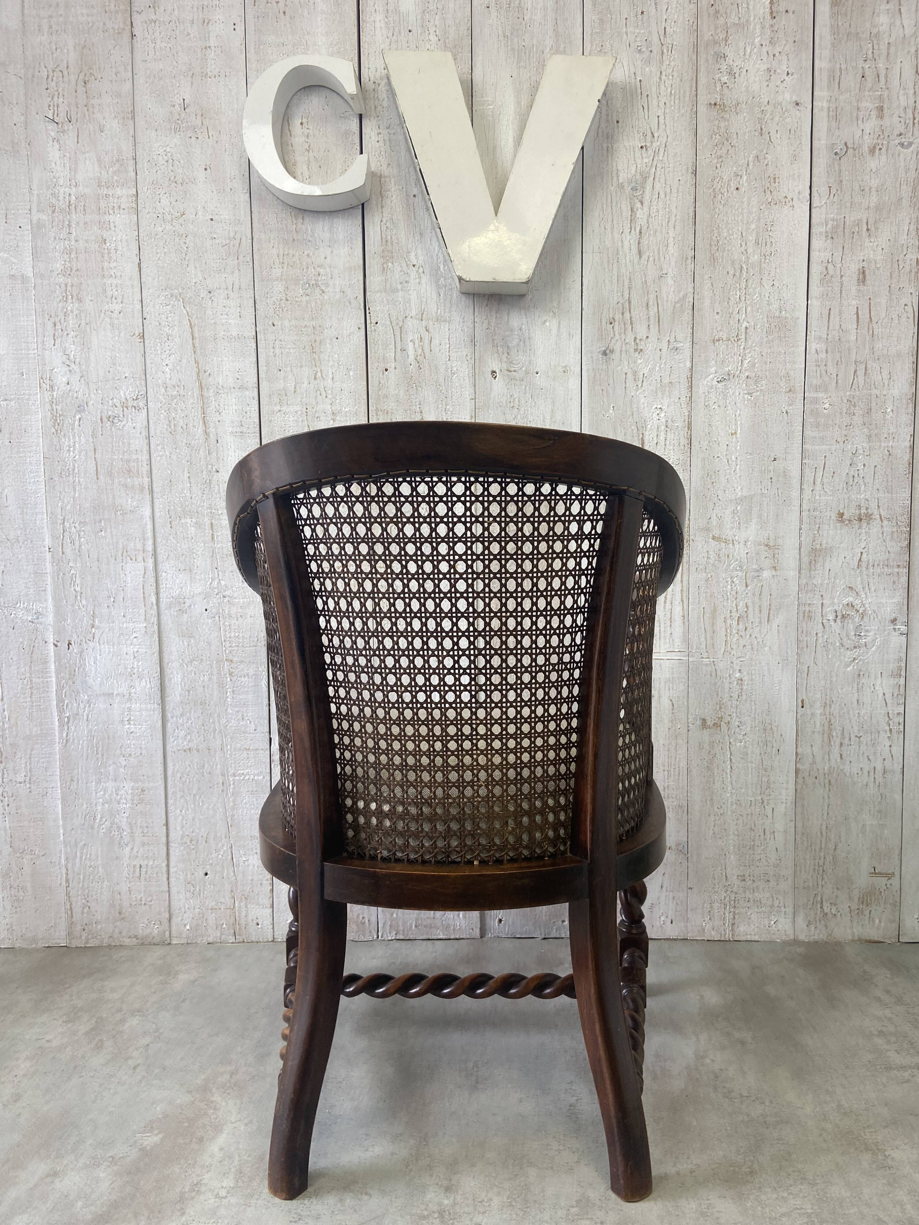 Antique chair with caning