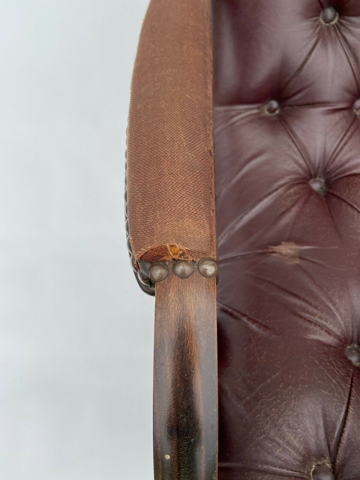 English 1960 english brown leather rocking chair