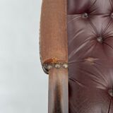 English 1960 english brown leather rocking chair