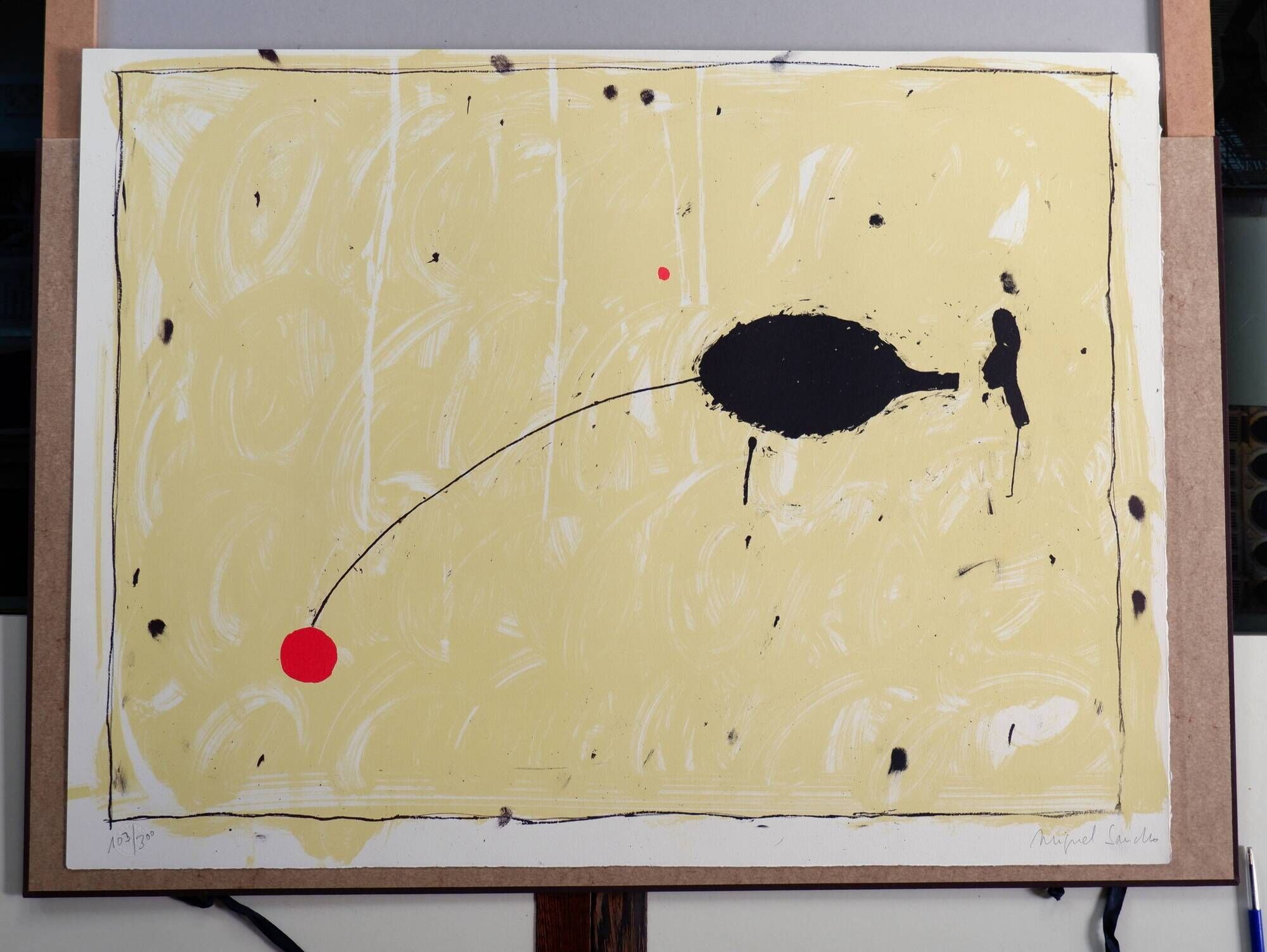 Lithograph "El Punto Rojo" Miguel Sancho (Spain) Signed and numbered by the artist