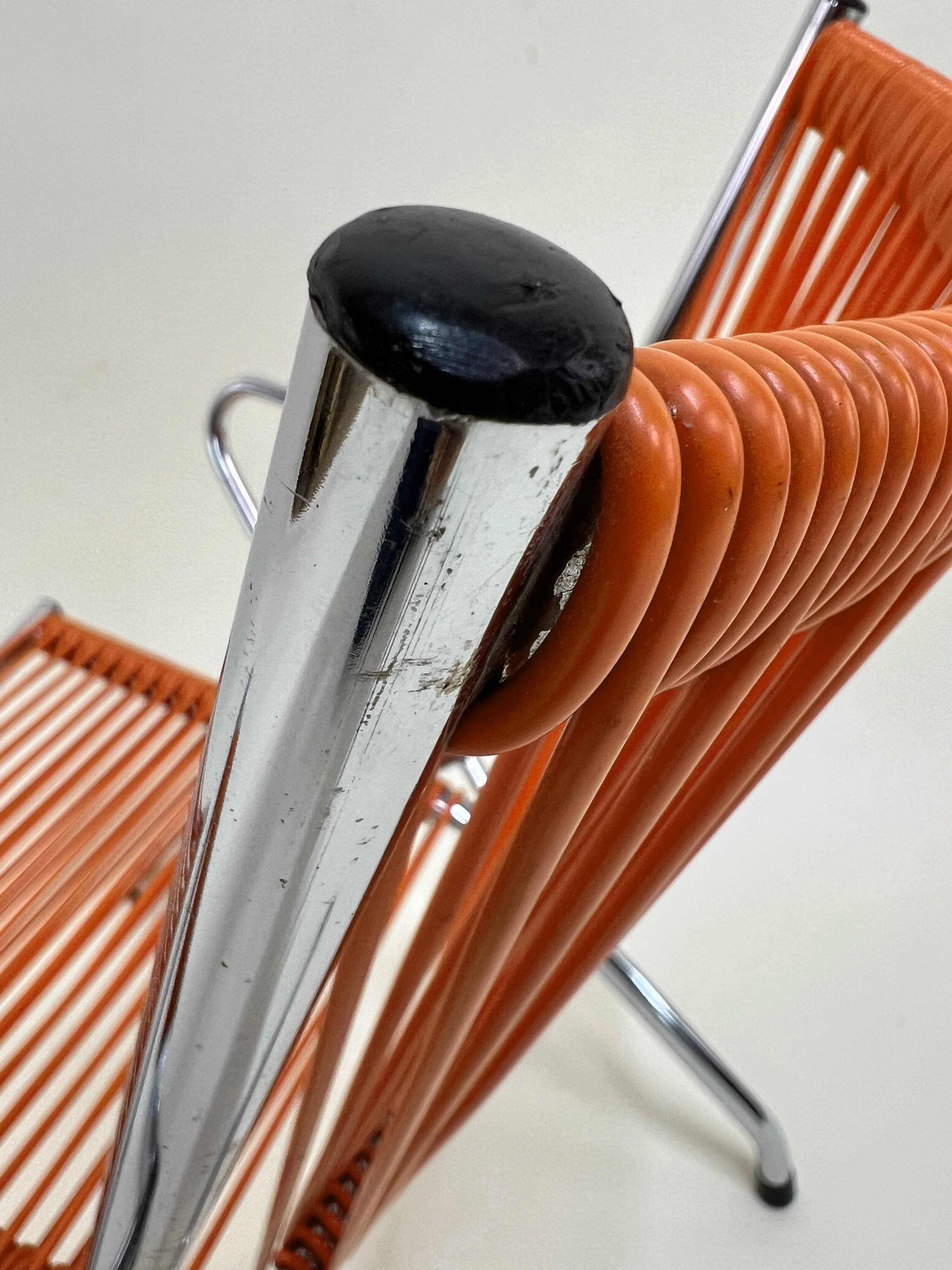 "Scoubidou" Orange Vintage 60's Folding Child's Armchair Chair