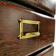 Vintage British bank of eight drawers filing cabinet