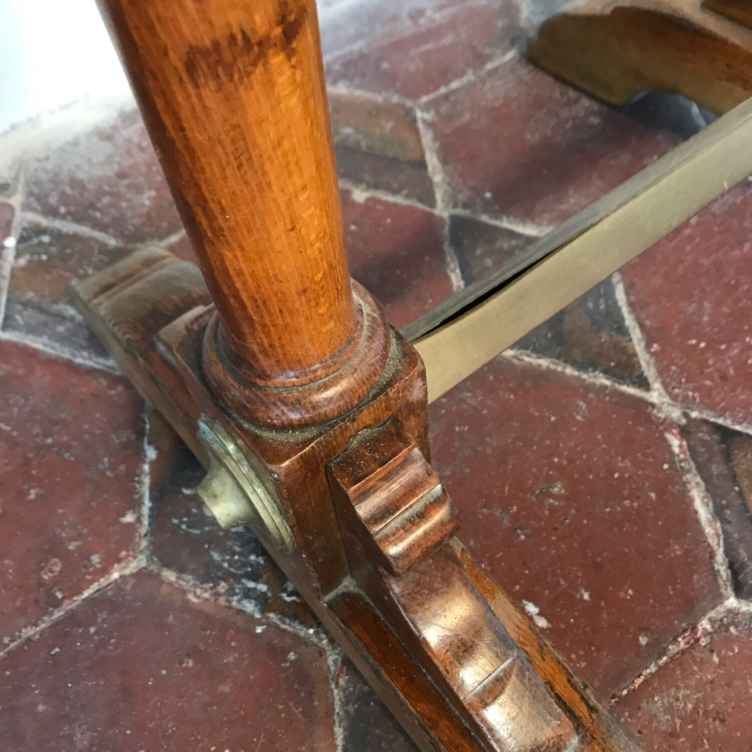 Old wooden bistro table