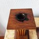 Pair of vintage oak wood candlesticks in Art Deco style
