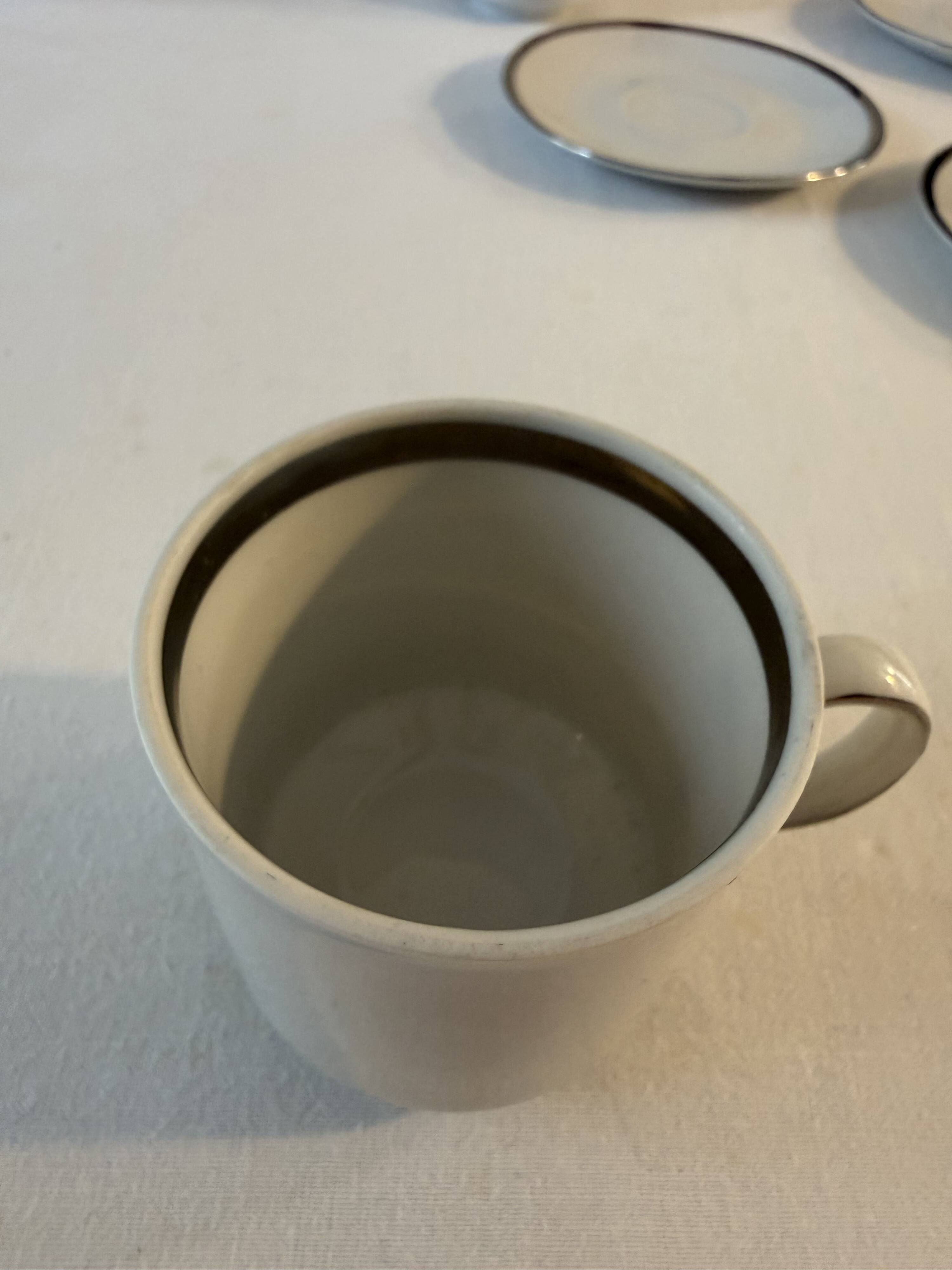 Set of 6 cups and saucers in porcelain Winterling Bavaria