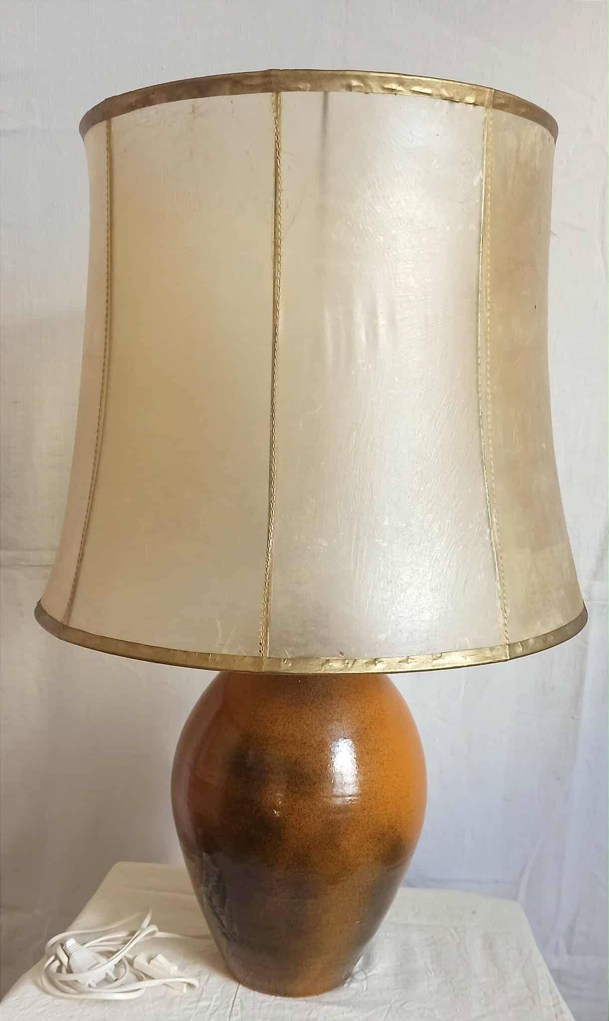 1970s Terracotta Ceramic Lamp, Height 69 cm