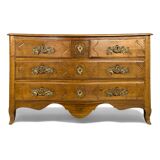 Louis XV period chest of drawers in light oak