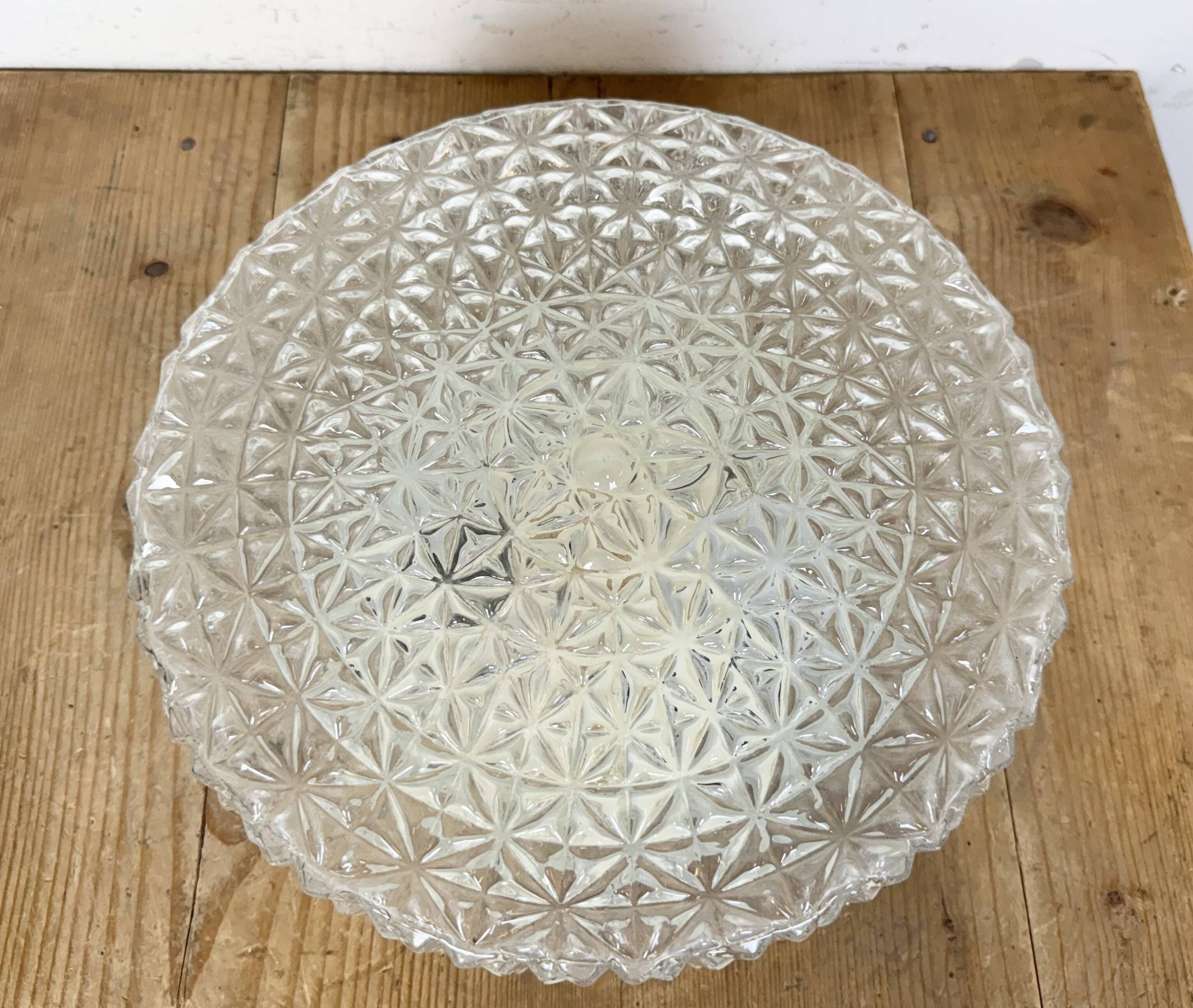 Vintage Glass Wall Or Ceiling Light, 1970s