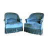 Pair of armchairs Blue velvet toad