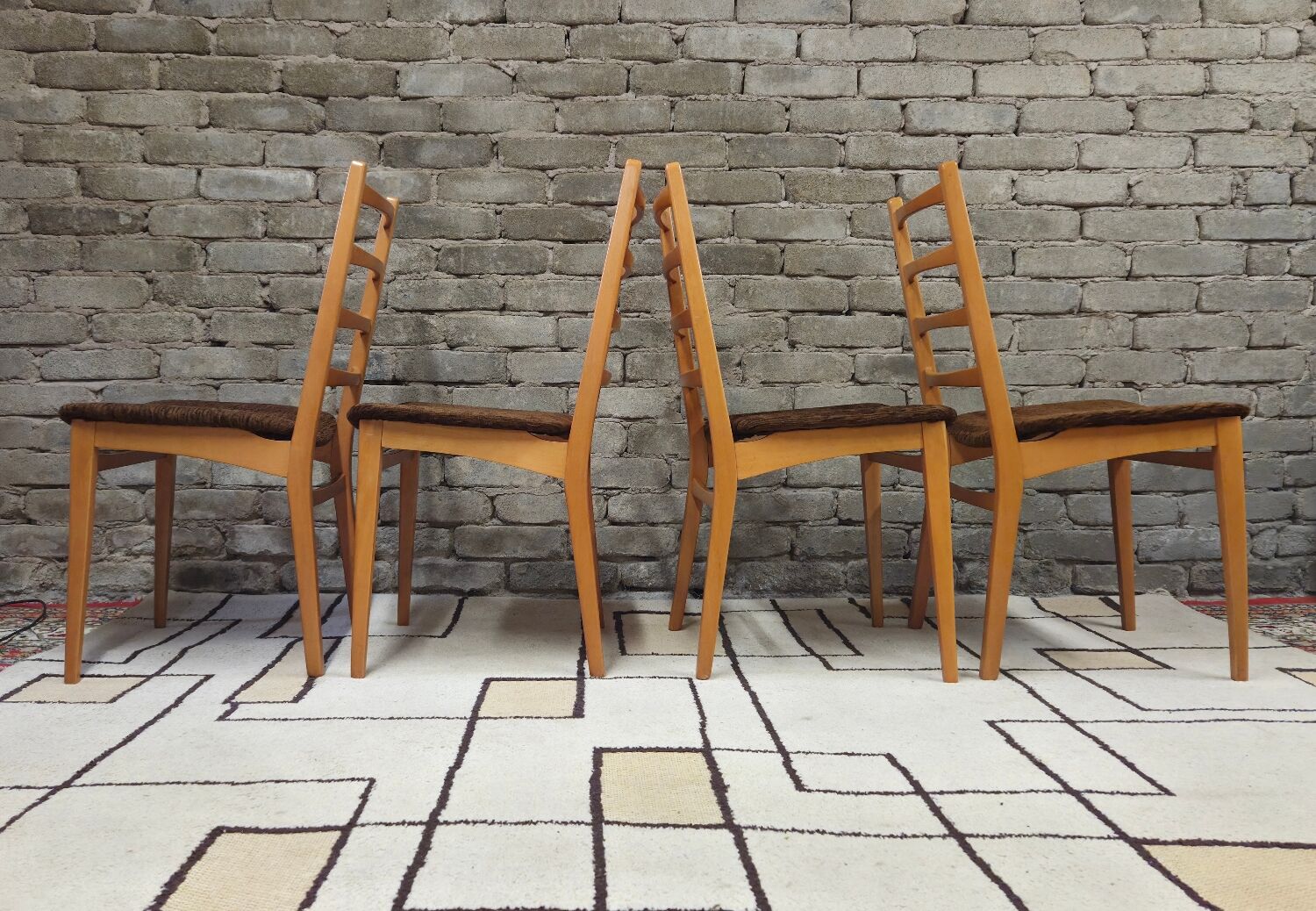 Set of 4 Scandinavian chairs from the 1960s