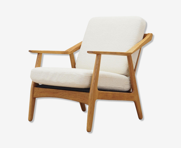Fauteuil en chêne de H. Brockmann Petersen, production Randers Møbelfabrik