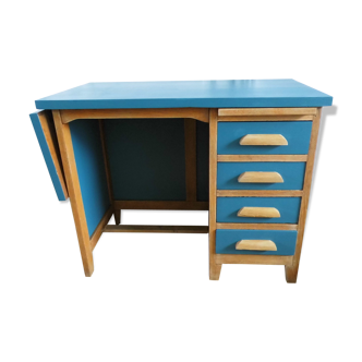 Bureau de comptable enfant bleu et bois