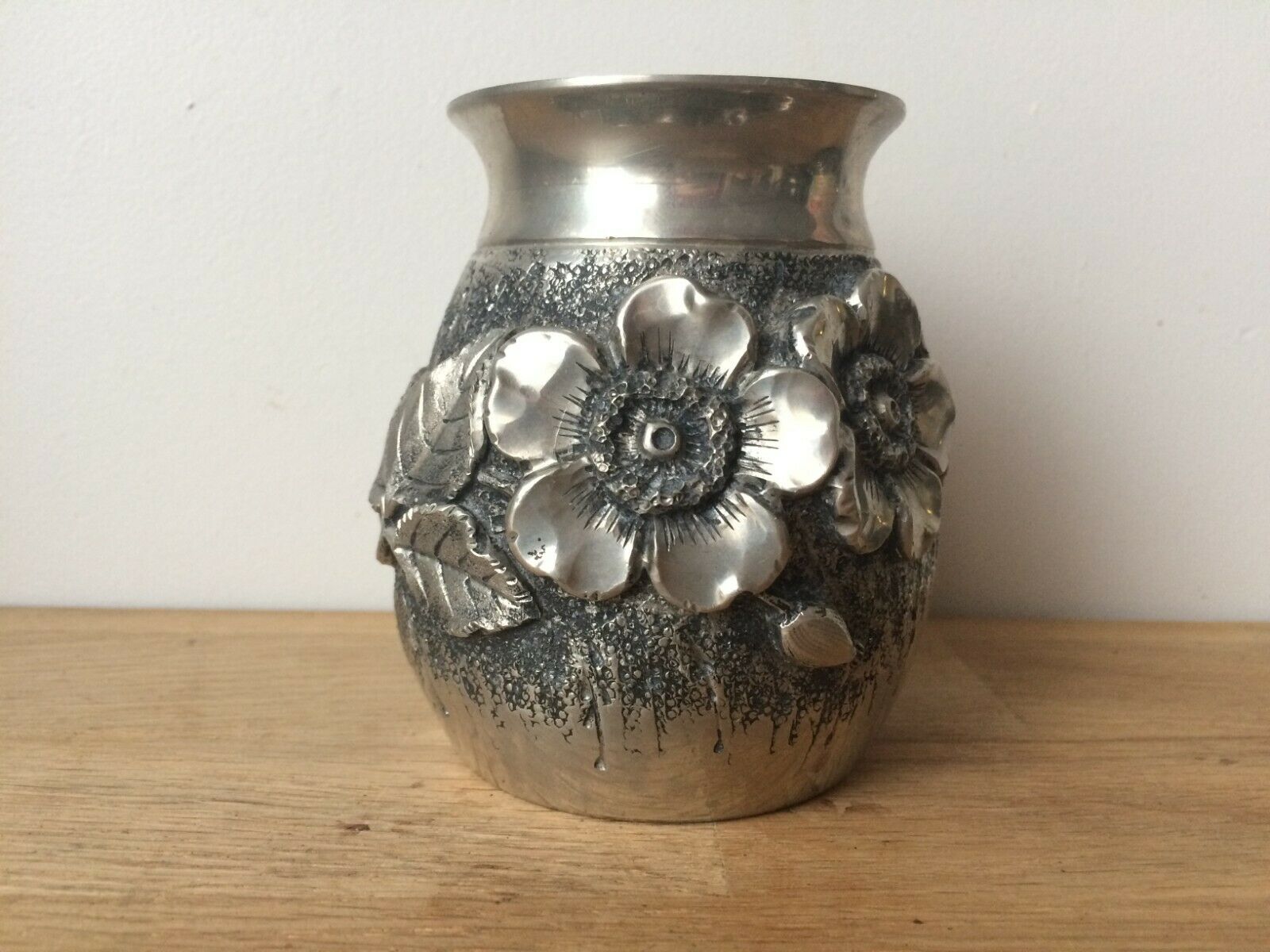 Tin vase signed L Rozay