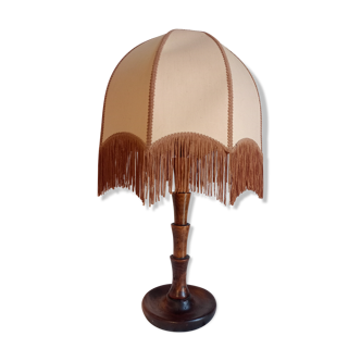 Wooden lamp turned in walnut