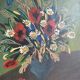 Vintage Original Framed Oil on Wooden Background Artwort