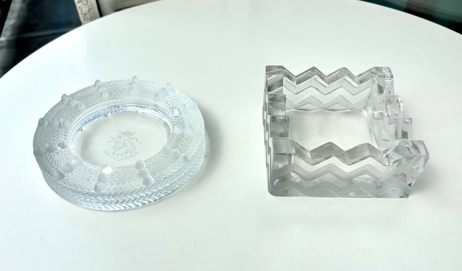 Lalique two ashtrays