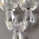 Lot of 5 Small Digestif/Liqueur Glasses. Cut Bohemian crystal. Floral.