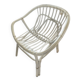 Fauteuil rotin blanc