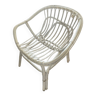 White rattan armchair