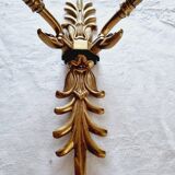 Pair of Empire style wall sconces in gilded bronze and Empire green, mid